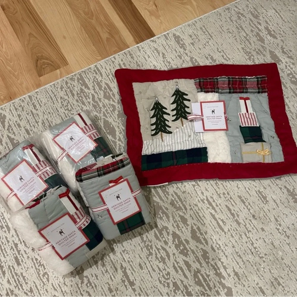 Pottery Barn Kids Christmas Pillow Case Shams Standard